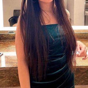 MINI VELVET GREEN HOCO DRESS!💕💕